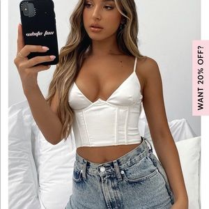 White Fox Satin White Acacia Bustier